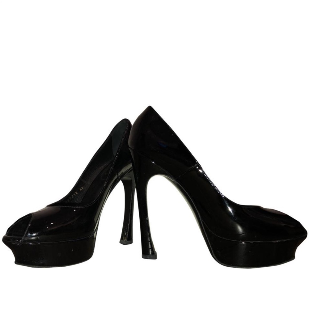 PALAIS 105 PLATFORM PEEP TOE LEATHER PUMP